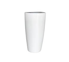 Vaso de Fibra de Vidro Branco 56X30 cm Estilo Vietnamita