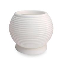 Vaso De Flor Bola Decorativo Polietileno 30X40 +Prato Branco