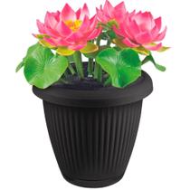 Vaso de Flor Plástico Pequeno c/Prato 1,4 Litros Moderno Decorativo Vaso de Flor Plástico Pequeno c/Prato 1,4 Litros Moderno Decorativo
