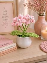 Vaso De Flores Artificiais Decorativa Artesanal em Crochê Presente Dia das Mães Dia dos Namorados KIT:3 Unidades Vaso De Flores Artificiais Decorativa Artesanal em Crochê Presente Dia das Mães Dia dos Namorados KIT:3 Unidades