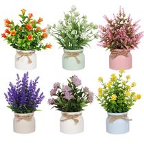 Vaso de flores artificiais Yoratee com vaso de 6 peças para decoração
