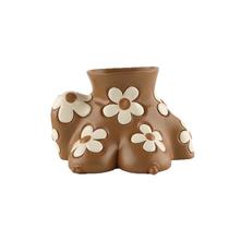 Vaso de flores Creative Resin Retro Floral Style 22x16x15cm 600g