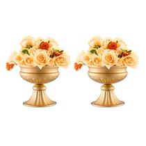 Vaso de flores de casamento VEVOR, 10 peças, 16 cm de altura, metal dourado