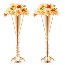 Vaso de flores de casamento VEVOR, 10 peças, 43 cm de altura, metal dourado