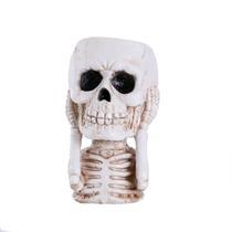 Vaso de flores de resina de caveira de Halloween em forma de esqueleto de 16 cm
