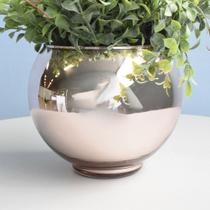 Vaso de Flores de Vidro Redondo Rose Gold - 13 cm Formosinha