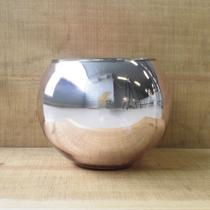 Vaso de Flores de Vidro Redondo Rose Gold - 17 cm Formosinha