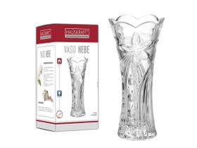 Vaso de Flores Decoração de Mesa Cristal Lapidado Design Gourmet Sofisticado 19cm - Hauskraft