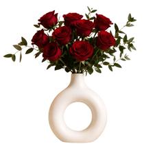 Vaso de Flores Design Minimalista Oval Donuts Decorativo P/ Quarto Escritório - Castela Vaso de Flores Design Minimalista Oval Donuts Decorativo P/ Quarto Escritório - Castela