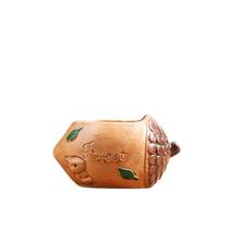 Vaso de flores em forma de bolota de cerâmica com lindo padrão de animais da floresta