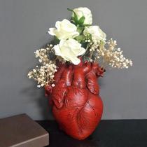 Vaso de Flores em Forma de Coração Aprjv - Resina Decorativa Vermelha (11x15cm) Vaso de Flores em Forma de Coração Aprjv - Resina Decorativa Vermelha (11x15cm)