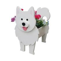 Vaso de Flores em Formato de Cachorro - PVC para Jardim - Samoyedo, Labrador, Pastor Alemão