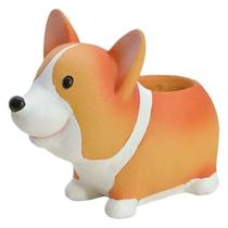 Vaso de flores em resina Corgi Cartoon Dog Animal Plant Vaso de 14,5 cm