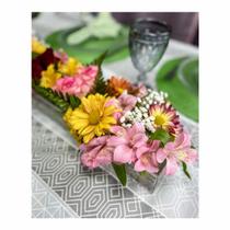 Vaso de flores para mesa em acrílico com 12 furos - Meu Acrílico