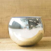 Vaso de Flores Prateado Redondo 17 cm