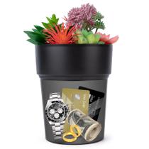 Vaso de flores preto Diversion Safe BarGifts com armazenamento secreto Vaso de flores preto Diversion Safe BarGifts com armazenamento secreto
