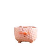 Vaso de flores Vaso de cerâmica fofo em forma de porco