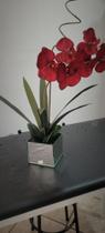 Vaso de mesa Orquídea cor vermelha tamanho g - Casa flor