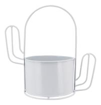 Vaso de Metal Preto Design Cacto Garden Cachepô Enfeite Casa