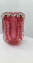 Vaso de Murano em Gomos Pink com Pó de Ouro