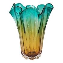 Vaso de Murano Laradore Grande Para Flores - Verde e Âmbar
