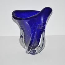 Vaso De Murano Mini Azul Escuro 19x15cm - Sao marcos cristais