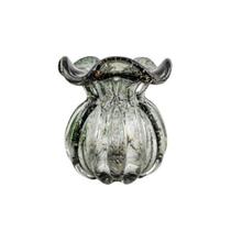 Vaso De Murano Preto E Dourado Trouxinha 12X12Cm Vaso De Murano Preto E Dourado Trouxinha 12X12Cm