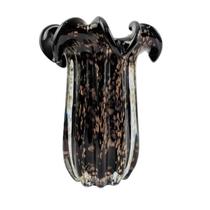 Vaso De Murano Preto E Rose Flat Italy 24X19Cm Decoração Vaso De Murano Preto E Rose Flat Italy 24X19Cm Decoração