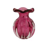 Vaso de Murano Trouxinha São Marcos - Cristal Rosa Pink 14cm