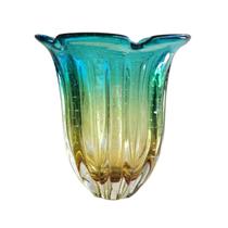 Vaso de Murano - Verde Esmeralda com Âmbar