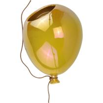 Vaso De Parede Balão Decorativo Cachepo Cerâmica Amarelo