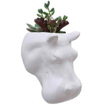 Vaso de Parede Cachepot Hipopótamo Branco Porcelana - L3 Store