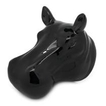 Vaso De Parede Cachepot Hipopótamo Preto Cerâmica