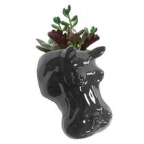 Vaso de Parede Cachepot Hipopótamo Preto Porcelana - L3 Store