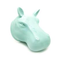 Vaso De Parede Cachepot Hipopótamo Verde Cerâmica