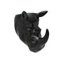 Vaso De Parede Cachepot Rinoceronte Preto Porcelana - L3 Store