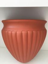 Vaso De Parede Cerâmica Terracota Fosco21x21cm com furo para pendurar Casa Helena Home Decor
