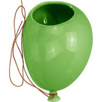 Vaso De Parede Decorativo Balão Cachepô Cerâmica Verde Vaso De Parede Decorativo Balão Cachepô Cerâmica Verde