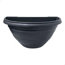 Vaso de Parede Meia Lua 1,65L 24x18x16cm Plástico Resistente Preto - Vaso de Parede Meia Lua 1,65L 24x18x16cm Plástico Resistente Preto -