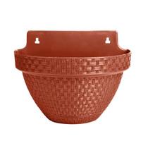 Vaso de Parede Meia Lua Rattan Terracota 3 Litros Marrom Vaso de Parede Meia Lua Rattan Terracota 3 Litros Marrom