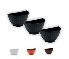 Vaso De Parede Rattan G Kit Com 3 - Jardim Vertical Orquidea Samambaia Horta Cachepot Meia Lua Vaso De Parede Rattan G Kit Com 3 - Jardim Vertical Orquidea Samambaia Horta Cachepot Meia Lua