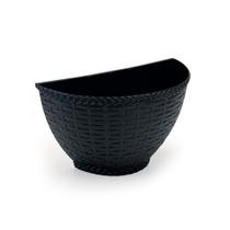 Vaso De Parede Rattan P - Jardim Vertical Orquidea Horta Vertical Suculenta Cachepo Meia Lua