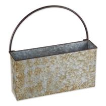 Vaso de Parede Retangular Galvanizado Zingz & Thingz 37x10x37 cm
