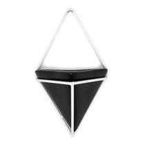 Vaso De Parede Triangular Preto E Branco - Suporte Aramado