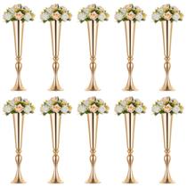Vaso de peças centrais de casamento Nuptio Metal Trumpet 55,5 cm - 10 unidades