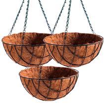 Vaso de Pendurar Com Pendente De Ferro 20, 25, 30, 35 e 40cm Decoração Fibra Coco samambaia, orquídea, Jiboia