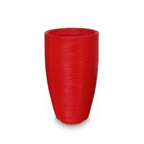 Vaso De Planta 60X38 Redondo Decorativo Polietileno Vermelho