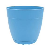 Vaso de Planta Bloem Dayton 15 cm Azul Oceano com Prato