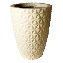 Vaso de Planta Coluna Redondo modelo Diamante com Efeito 3D Decoração Casa e Jardim 25x29