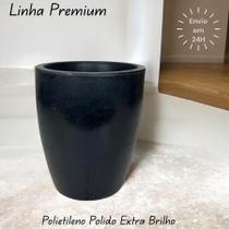 Vaso de planta decorativo coluna lisa brilhante ambientes internos e externos 49x33